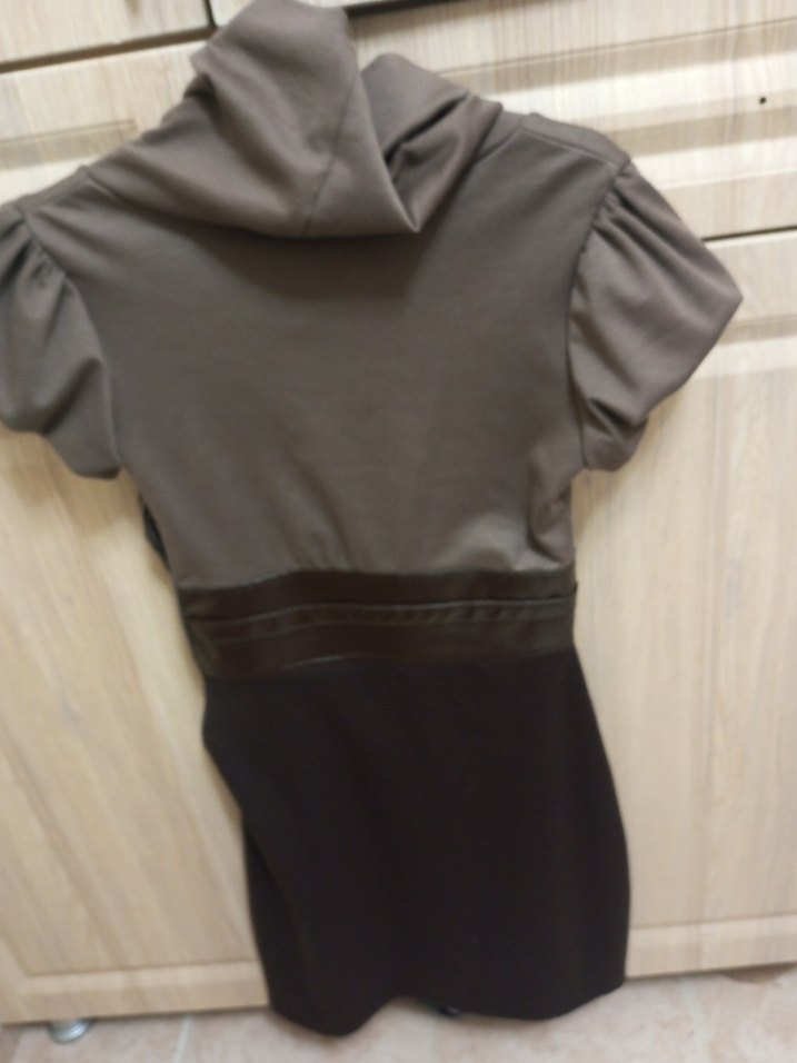 Kahverengi Kemerli Midi Kadın Elbise - Görsel 3