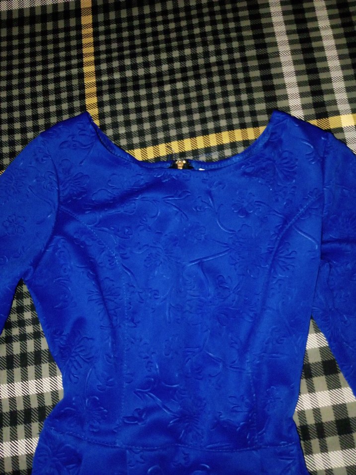 Uzun Kollu Lacivert Midi Elbise - Görsel 4