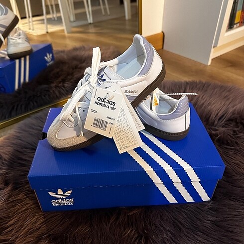 Adidas Adidas Samba beyaz simli bebe mavisi 38 numara