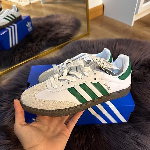 Adidas Samba beyaz yeşil 38 numara