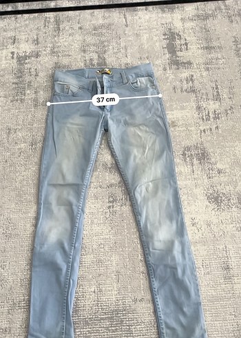 Diğer Gri Mavi Normal Kesim Kadın Denim Pantolon