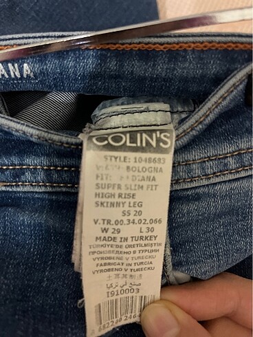 29 Beden mavi Renk Colins dar paça jeans