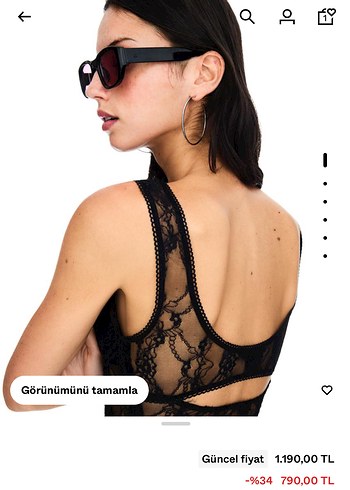 Siyah Dantel Detaylı V Yakalı Bustiyer bershka - Görsel 2