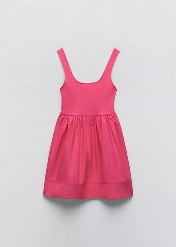 Zara Pembe Mini Kolsuz Kadın Elbise