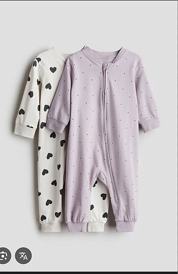 H&M ikili pamuklu pijama tulum 9-12 ay