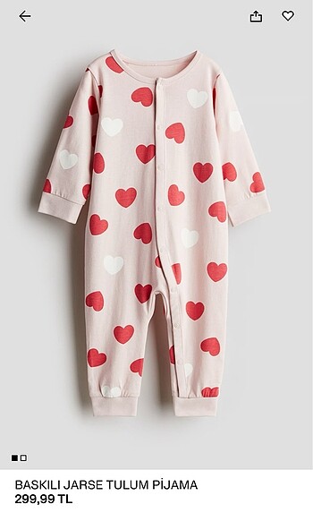 H&M jarse baskılı tulum pijama 9-12 ay