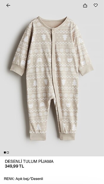 H&M desenli tulum pijama 9-12 ay