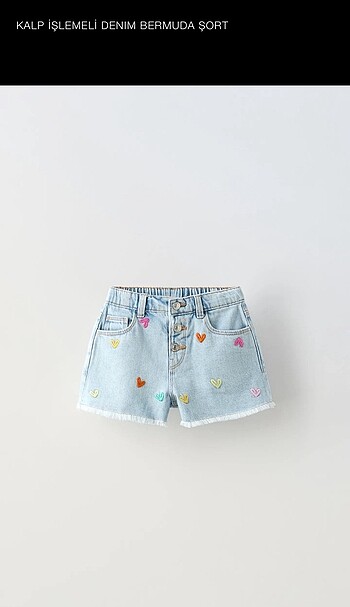 Zara Kalp İşlemeli Denim Şort 1.5 yaş