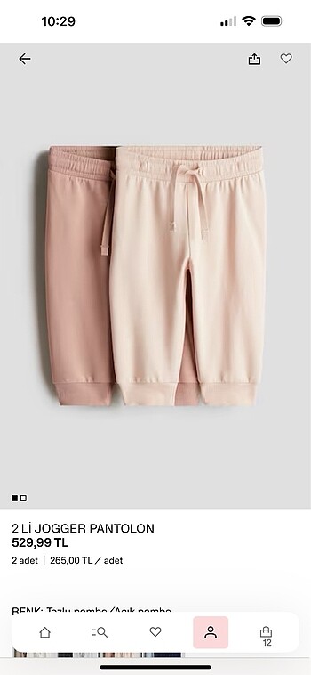 3-6 Ay Beden H&M ikili eşofman altı 4-6 ay