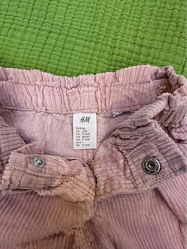 9-12 Ay Beden H&M pamuklu fitilli kadife pantolon 9-12