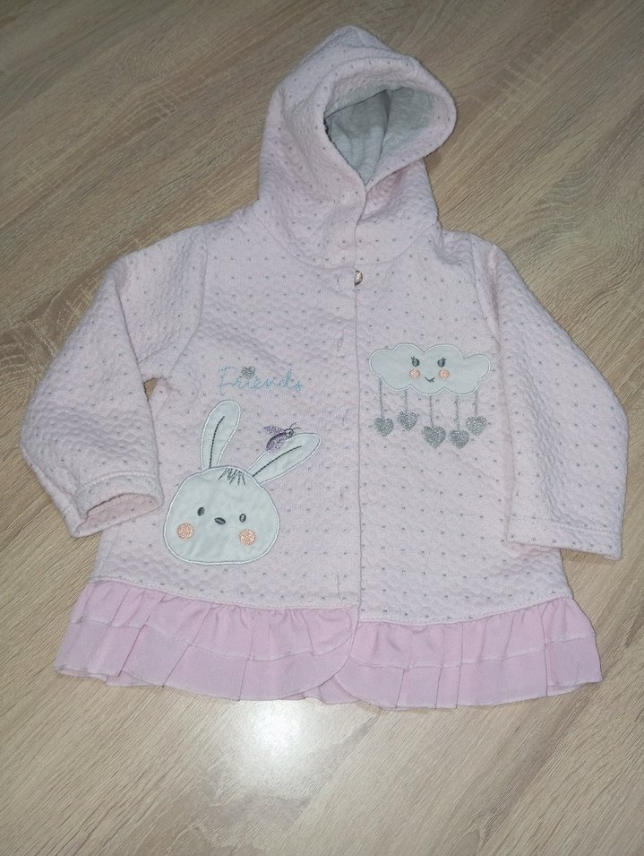 Kız Çocuk Pembe Kapüşonlu Nakışlı Ceket - Görsel 2