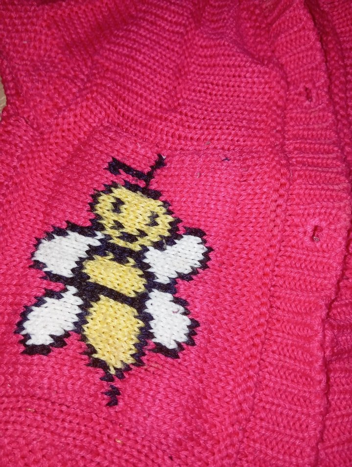 Nakışlı Pembe Kız Çocuk Triko Yelek - Görsel 2