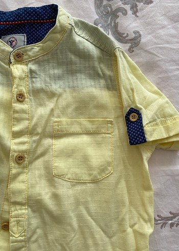 Sarı Kısa Kollu Erkek Gömlek - Görsel 2