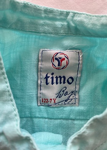 Erkek Çocuk Turkuaz Uzun Kollu Keten Gömlek - Görsel 2