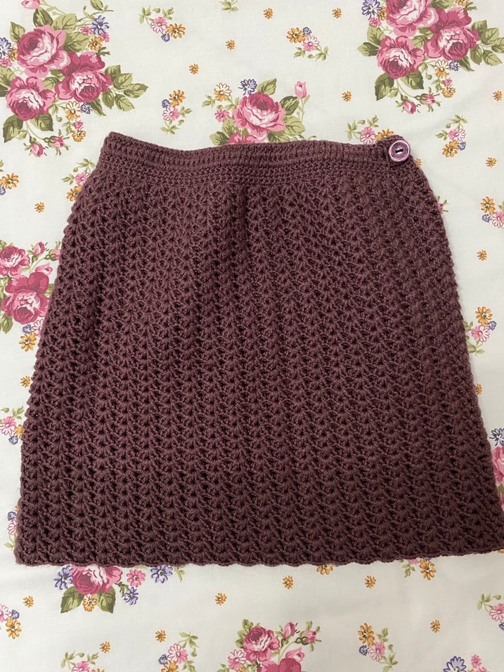 Bordo Örgü Kız Hırka ve Etek Takımı - Görsel 3