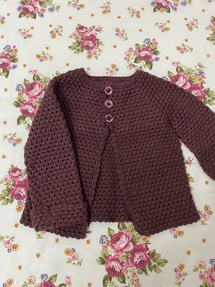 Bordo Örgü Kız Hırka ve Etek Takımı - Görsel 2