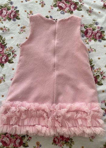 Kız Çocuk Pembe Fırfırlı Elbise - Görsel 2