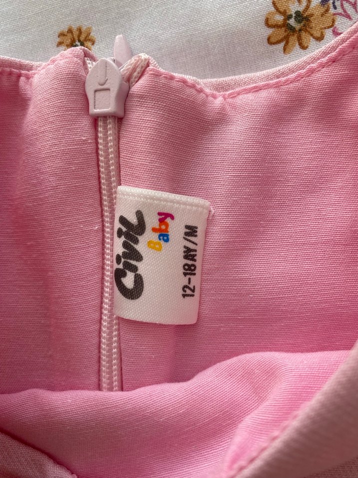 Kız Çocuk Pembe Fırfırlı Elbise - Görsel 3