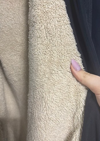 Kürklü Siyah Uzun Kadın Ceket - Görsel 5