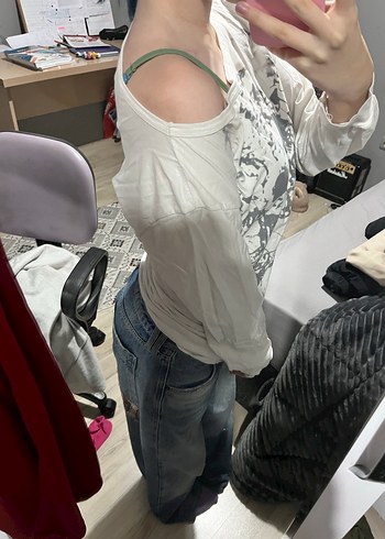 Alt Style / Y2K Baskılı Beyaz Unisex Üst - Görsel 2