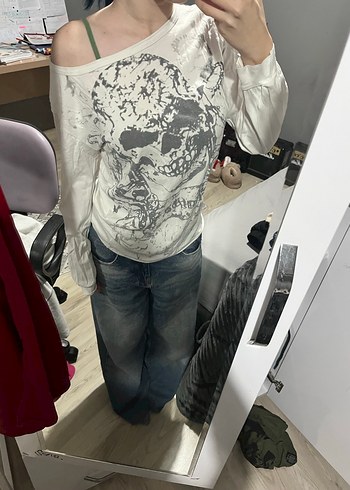 Alt Style / Y2K Baskılı Beyaz Unisex Üst - Görsel 3