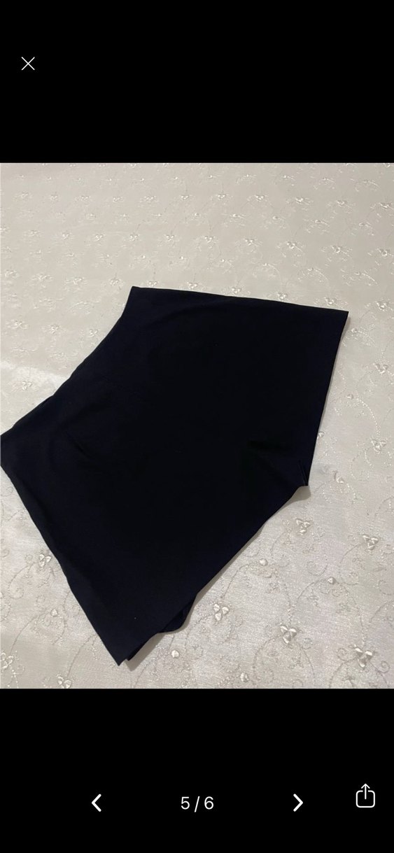 Taş detaylı Siyah Piliseli Mini şort etek - Görsel 5