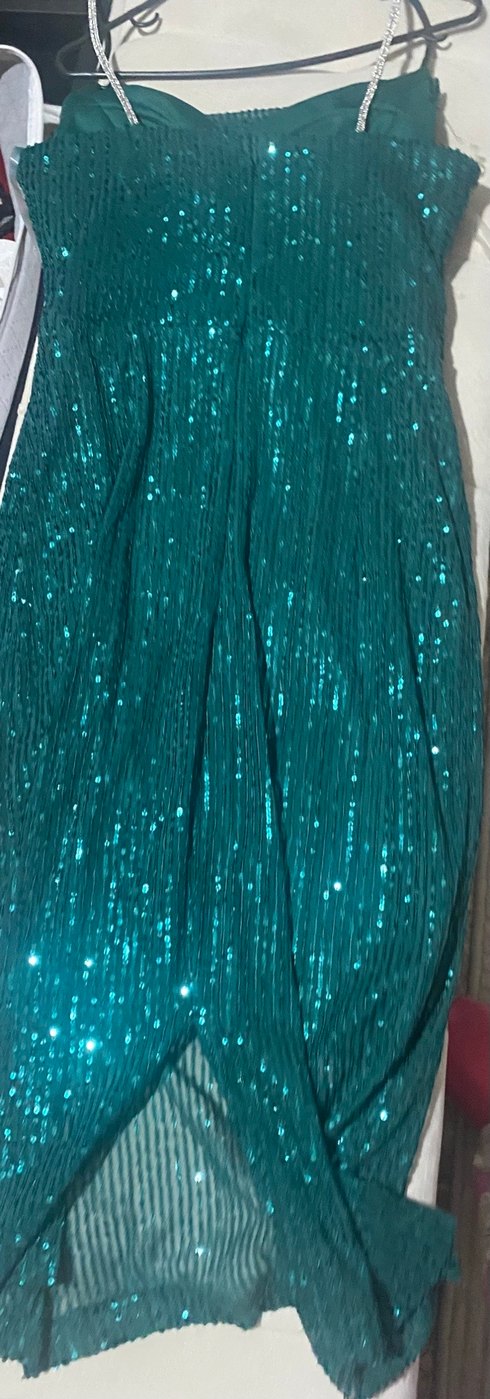 yeşil  Uzun Gece Elbisesi - Görsel 3