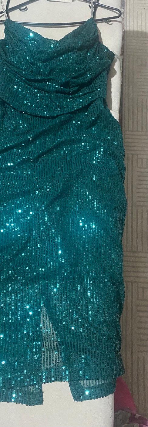 yeşil  Uzun Gece Elbisesi - Görsel 2