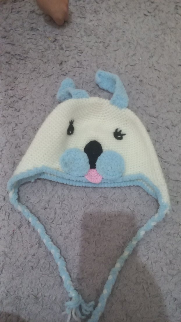 Mavi Kulaklı Beyaz Çocuk Bere - Görsel 2