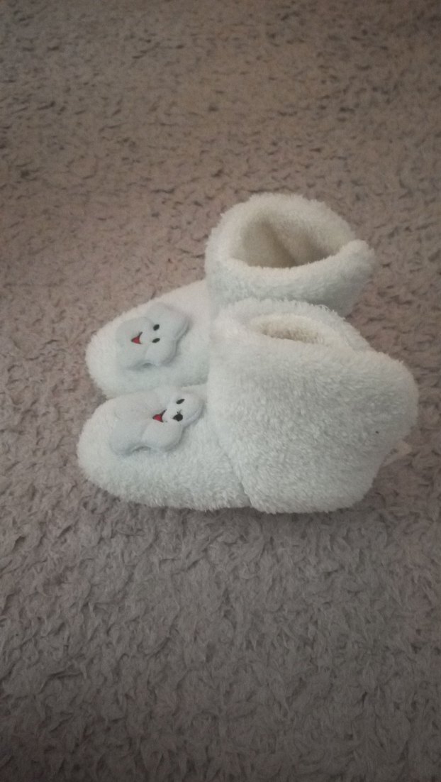 Kızlar için Beyaz Kürklü Ev Terliği - Görsel 3