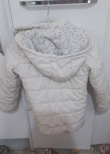 Beyaz Düğmeli Kız Çocuk Mont - Görsel 4