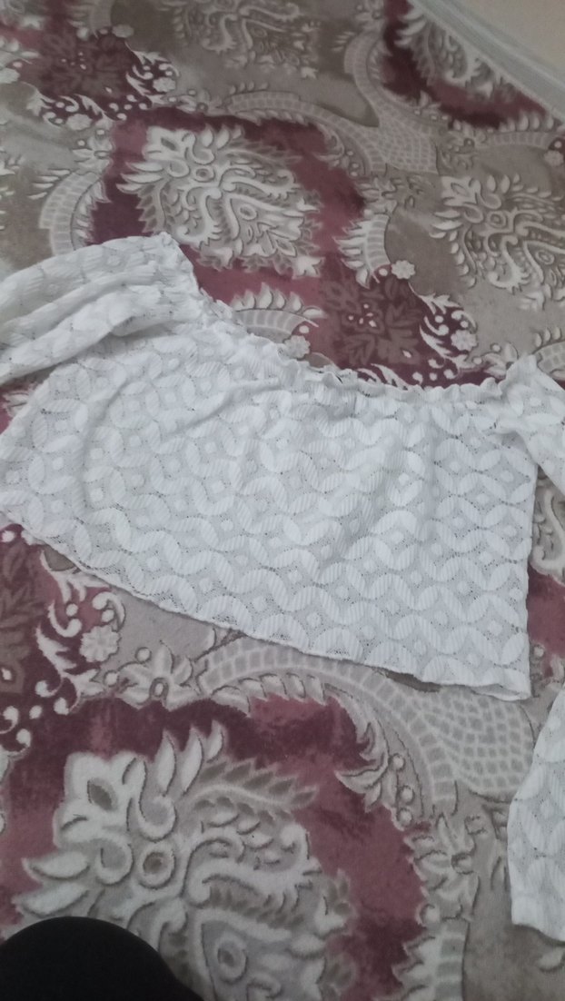 Dantel Detaylı Beyaz Bohem Bluz - Görsel 3