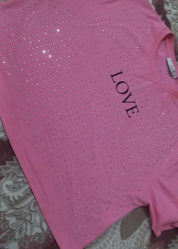 kadin Pembe Payetli Tişört - Görsel 3