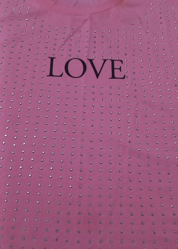 kadin Pembe Payetli Tişört - Görsel 2