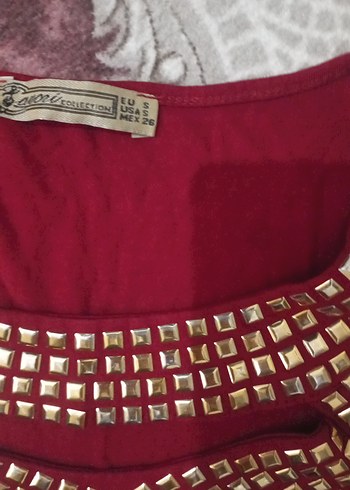 Payetli Bordo Kadın Bluz - Görsel 3