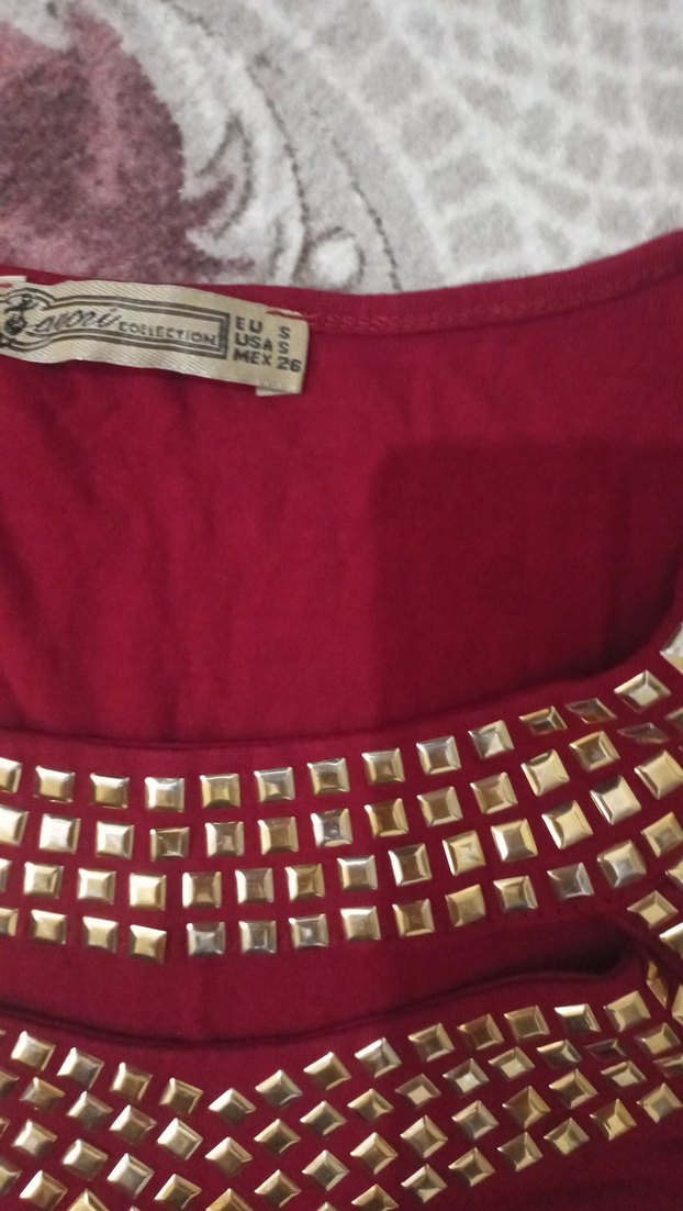 Payetli Bordo Kadın Bluz - Görsel 3