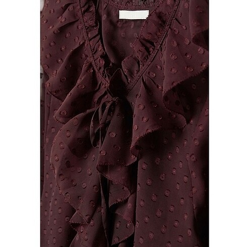 m Beden bordo Renk H&M elbise
