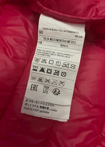 Benetton Kız Çocuk Kapüşonlu Fermuarlı Pembe Mont - Görsel 5