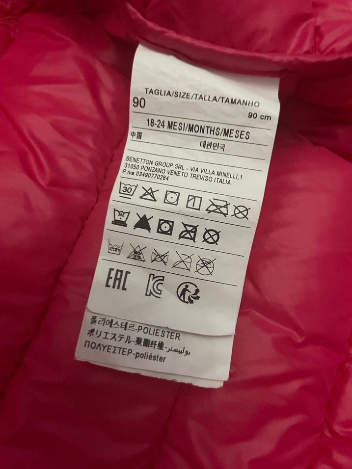 Benetton Kız Çocuk Kapüşonlu Fermuarlı Pembe Mont - Görsel 5