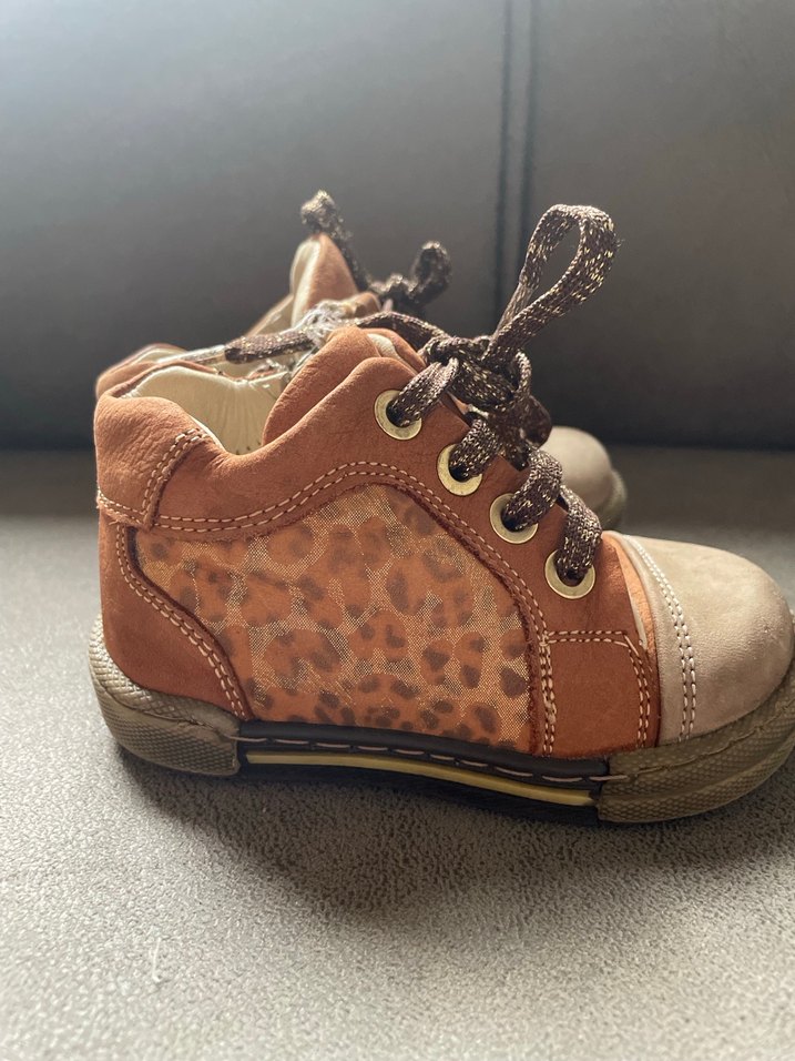 Kahverengi Leopar Desenli kız Bebek İlk Adım Ayakkabısı - Görsel 3