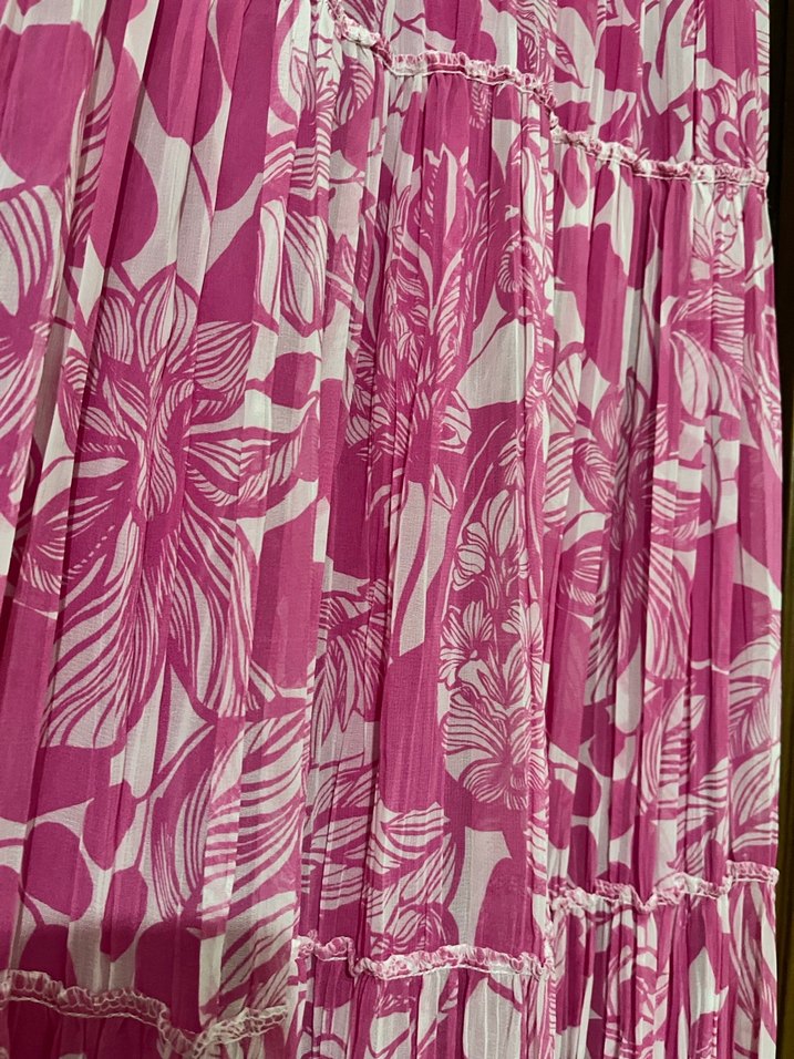 Pembe Piliseli Uzun Bohem Etek - Görsel 4