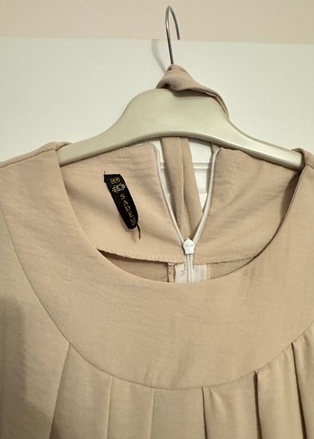 Bej Uzun Kollu Salaş ayrobin Elbise - Görsel 3