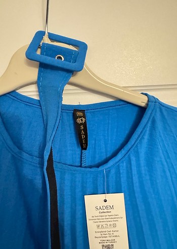 Mavi Uzun Piliseli Kadın Elbise - Görsel 2