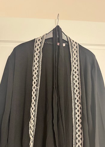 Nakışlı Siyah Uzun Bohem Kadın Kimono - Görsel 3