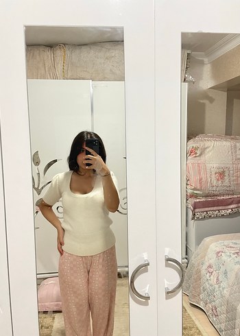 38 Beden Zara angora kumaş kısa kollu fit kazak