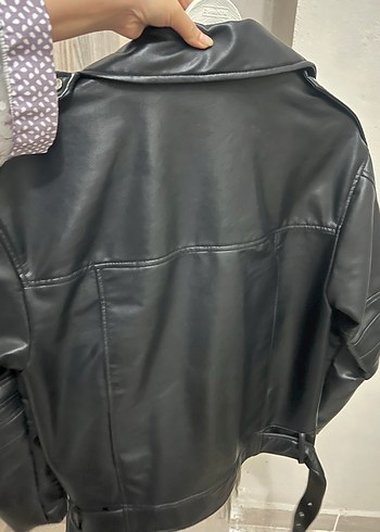 Zara Kadın Siyah Deri Biker Ceket
