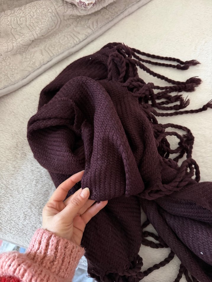 Bej Örgü Kadın Bere Ponponlu - Görsel 5