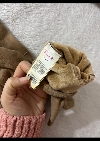 Bej Süet Kadın Eldiven Kürklü Detaylı - Görsel 3