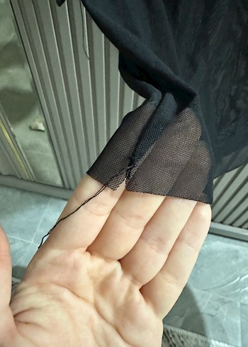 s Beden siyah Renk Siyah Kısa Kollu transparan Bluz