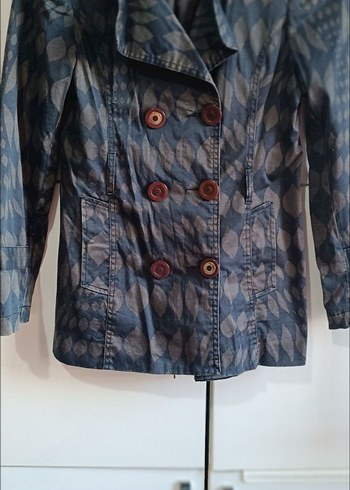 Limon Company Dugmeli Batik Desenli Denim Hamile Ceketi